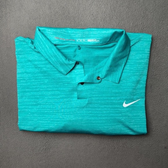 NIKE Polo Shirt Mens 2XL Teal Tiger Woods Collection Dri-FIT Golf 803189-351 - Picture 1 of 12